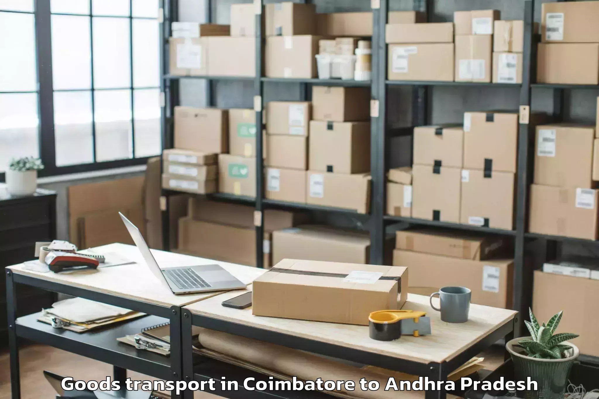 Top Coimbatore to Santhanuthalapadu Goods Transport Available